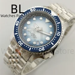 BLIGER 41mm Dive Watch Ceramic Bezel With Blue indices Blue Chapter Sapphire Glass NH35 Gradient Color Dial 4.5 Date Window Lume