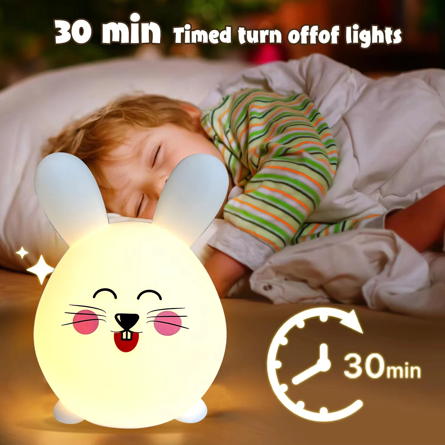 2pcs Cute Mouse Shaped LED Night Light with Silicone Material safe For Children Bedside Lamp for Baby Sleeping Nightlight