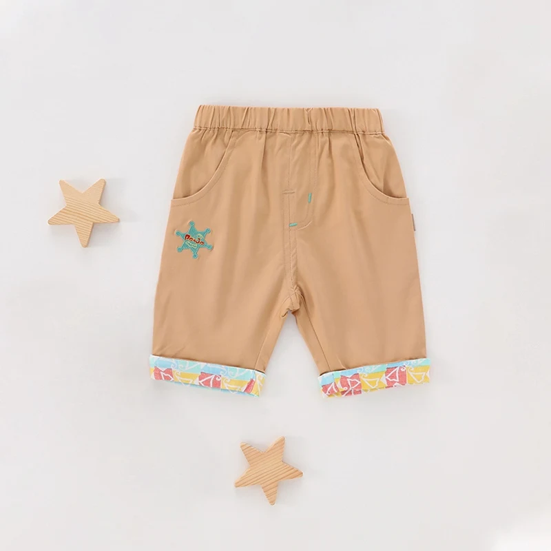 Children Short Cotton Baby Kids Solid Loose Casual Shorts with Pocket Boy Summer Fashion Versatile Outing Cool Pants 9M-5Y