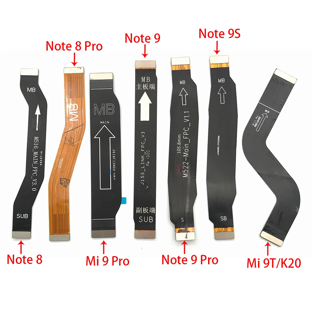 Main Flex Cable For Xiaomi Redmi Note 9S 8 9 Pro K20 Mi 9T 9 Pro Connect Mainboard To LCD Screen Ribbon