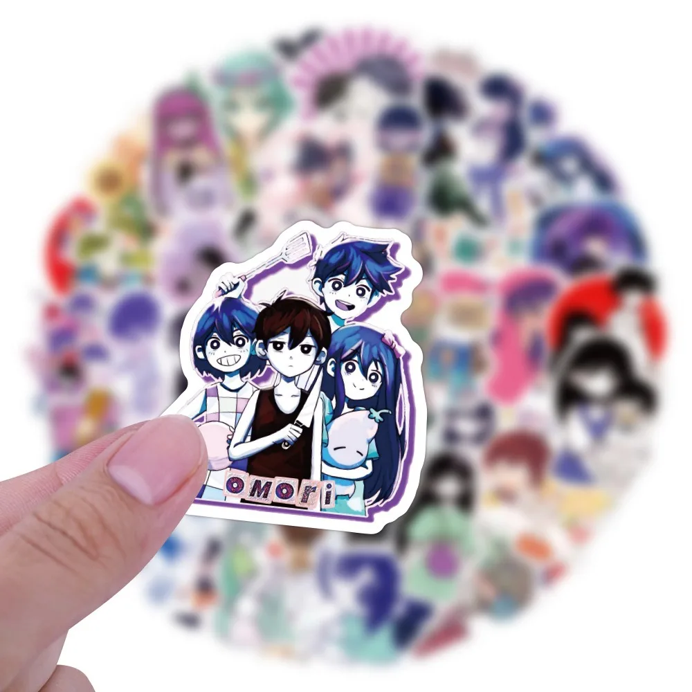 10/60Pcs Game Omori Stickers Anime Decal Waterproof Graffiti Skateboard Motorcycle Laptop Sunny Basil Cartoon Sticker for Kid