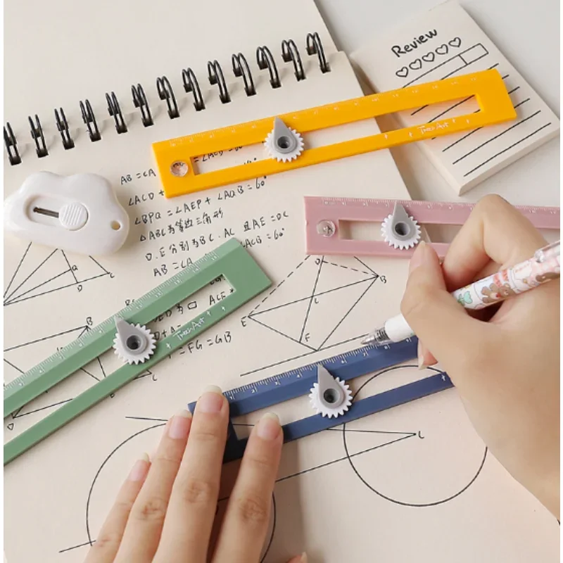 1Pc two-in-one Compasses Color Multifunctional Drawing Circle Tool DIY Geometric Compass Ruler for Office School Home