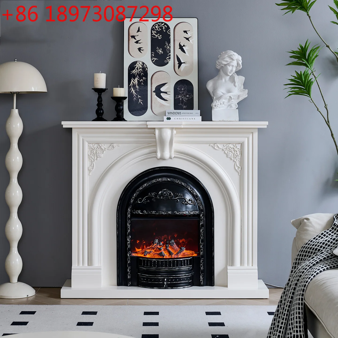 

Французский камин, декоративный шкаф, американский крыльцо из цельного дерева, имитация пламени, нагревательная печь