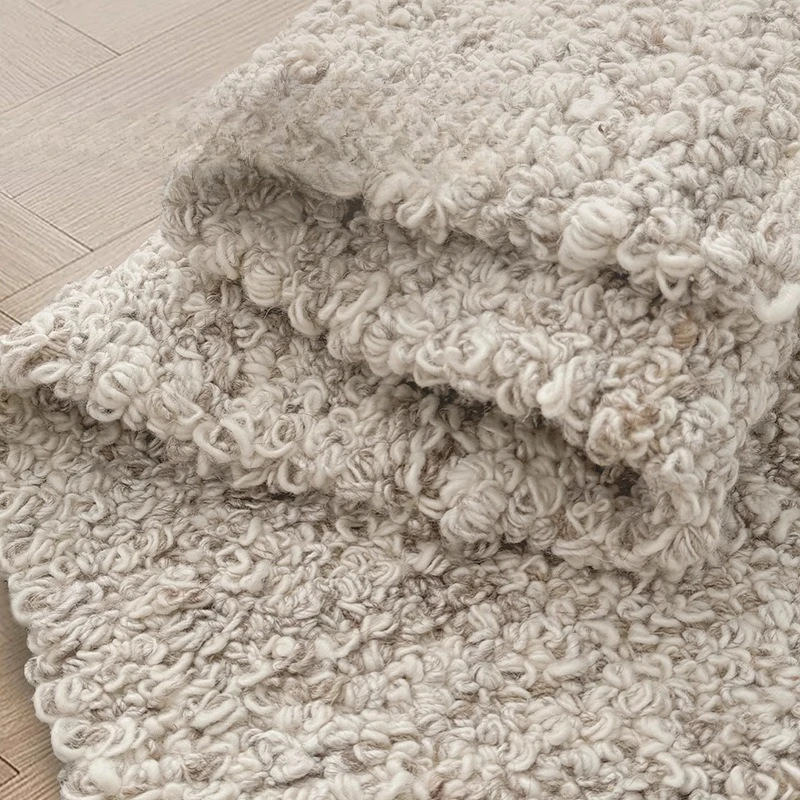 Indian wool carpet hand-woven living room 2025 new medieval style glue-free sofa floor mat bedroom light luxury