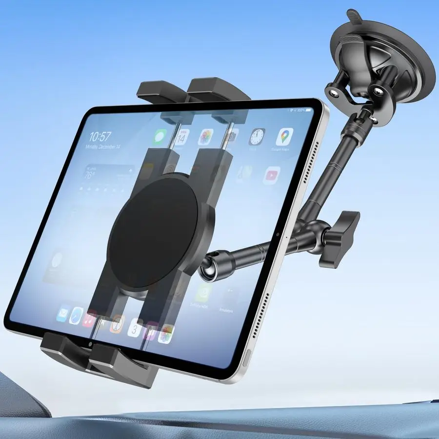 

Duty Window Dashboard Tablet Mount for Truck Car Van Vehicle Pickup, AntiShake Metal Joint iPad Dash Holder, Suction Cup Stand f