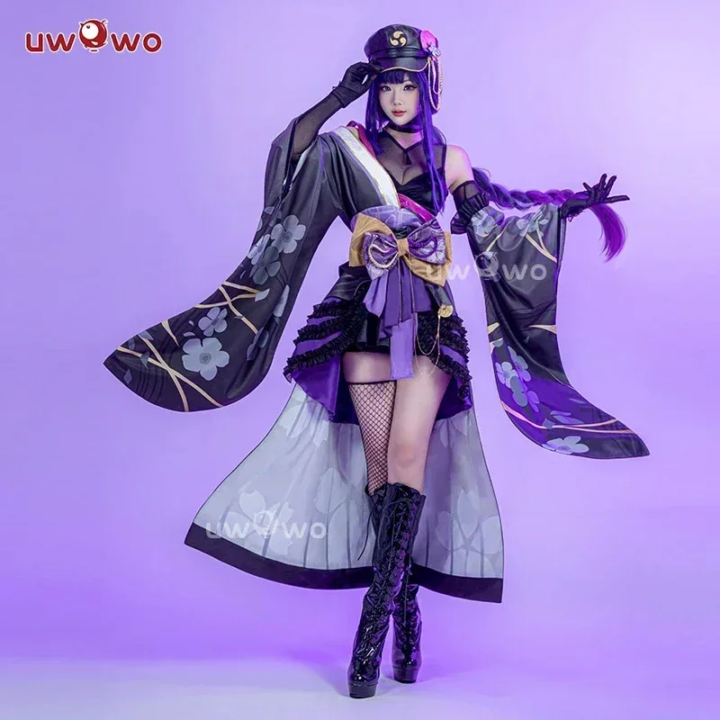 الدفعة الأخيرة UWOWO Genshin Impact Fanart Raiden Shogun Taisho كيمونو أزياء تنكرية