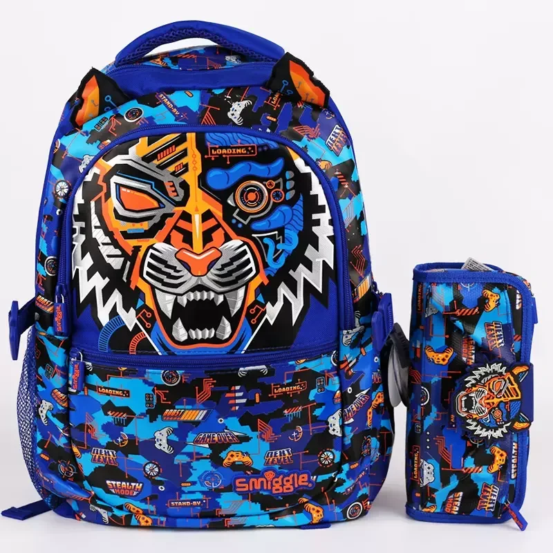 Australia Smiggle Primary School Students Tiger Schoolbag Junior School Student Large-Capacity Backpack Pencil Cases Boy Gift