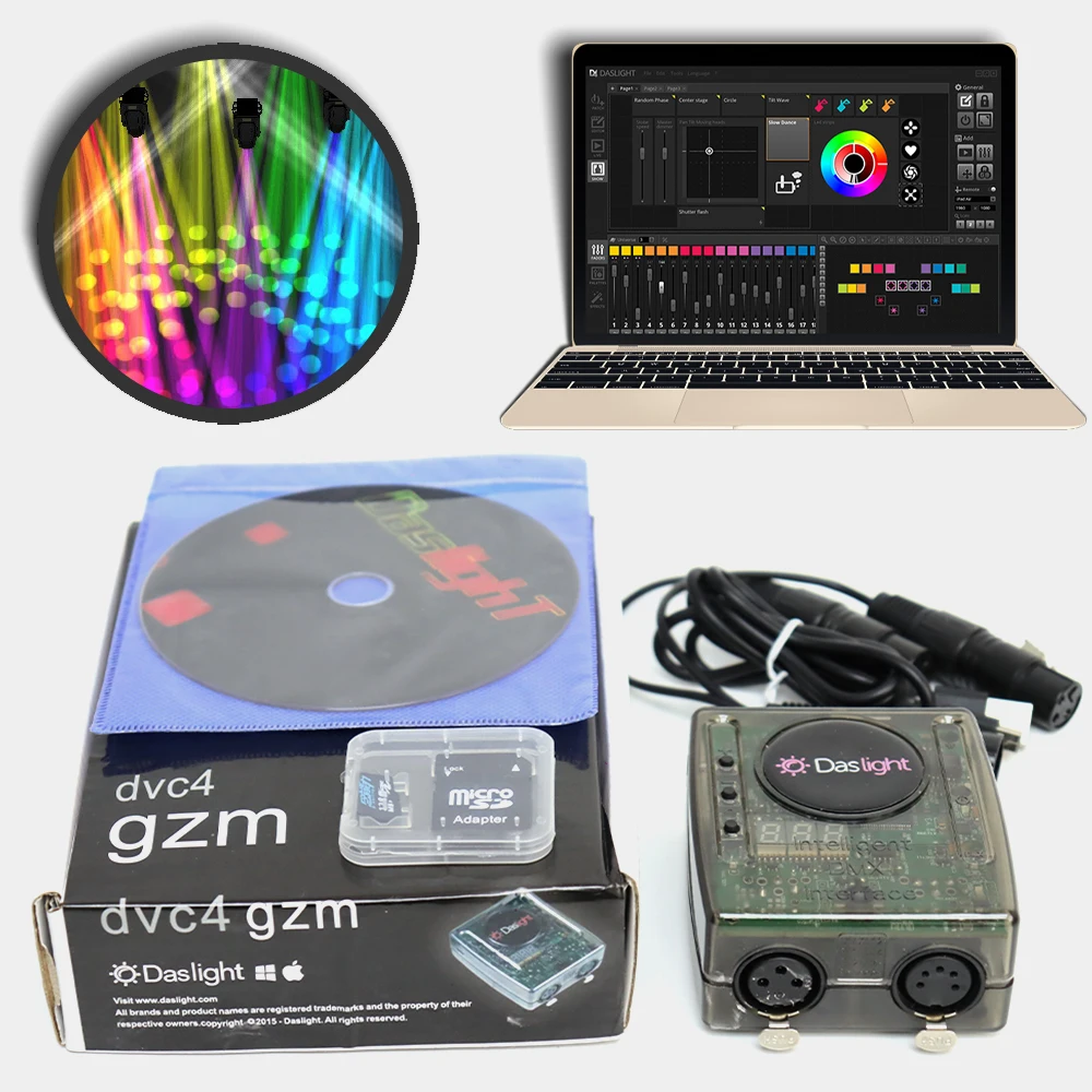 

Daslight DVC4 GZM DMX Stage Lighting Control USB DMX512 Software Professional Dmx controller DMX INTERFACE DJ Disco light LED