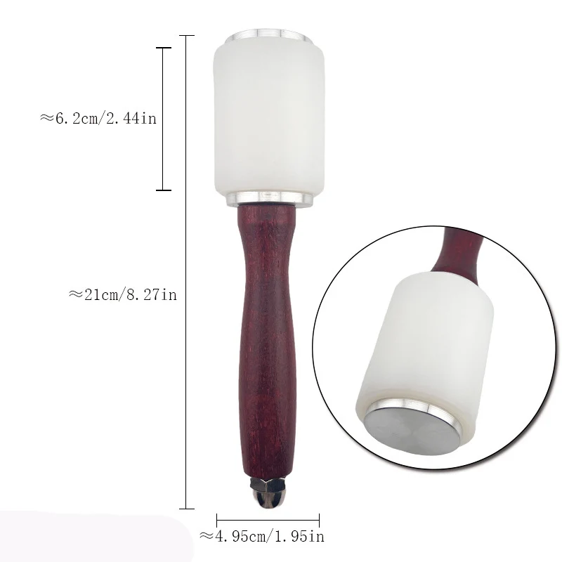 DIY Nylon Hammer Leathercraft Carving Hammer Sew Leather Cowhide Tool Kit with Wooden Handle