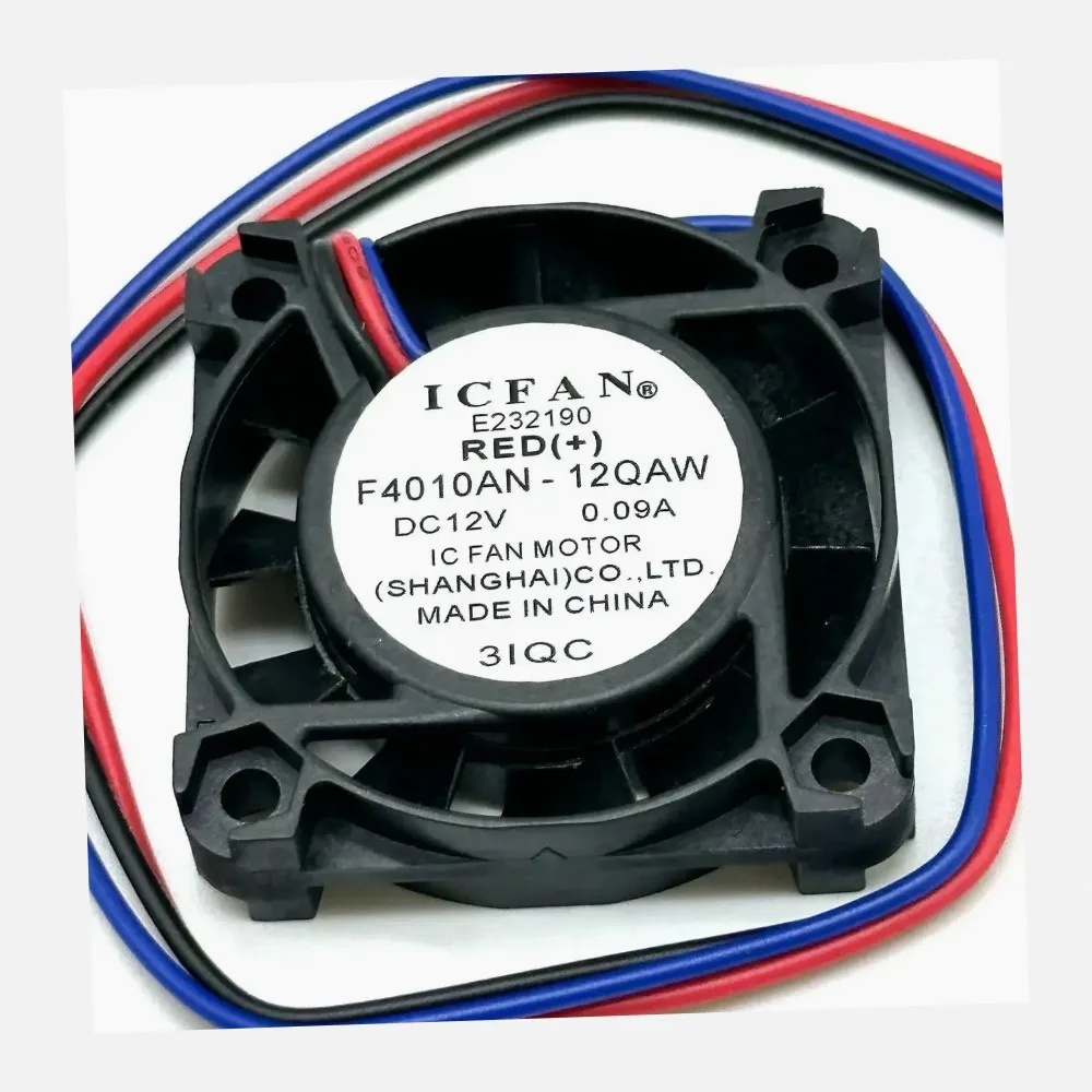 ICFAN F4010AN-12QAW DC 12V 0.09A 40x40x10mm 3-Wire Server Cooling Fan