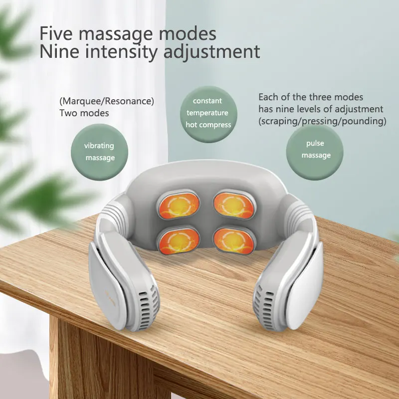 Electric Neck Massager 3 Modes Low Frequency Pulse Vibration Neck Massager Cold And Warm Dual-use Health Care Relaxation Machine