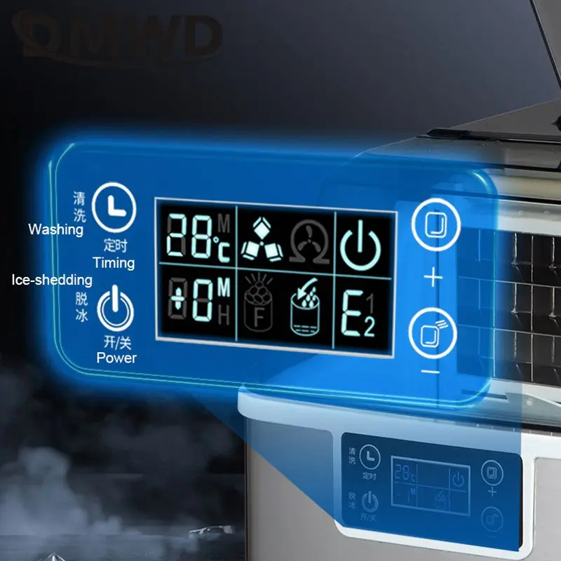 30KG Komercyjna inteligentna maszyna do produkcji lodu Regulacja grubości Domowa kostkarka do lodu Automatyczne czyszczenie wlotu wody 8,2L