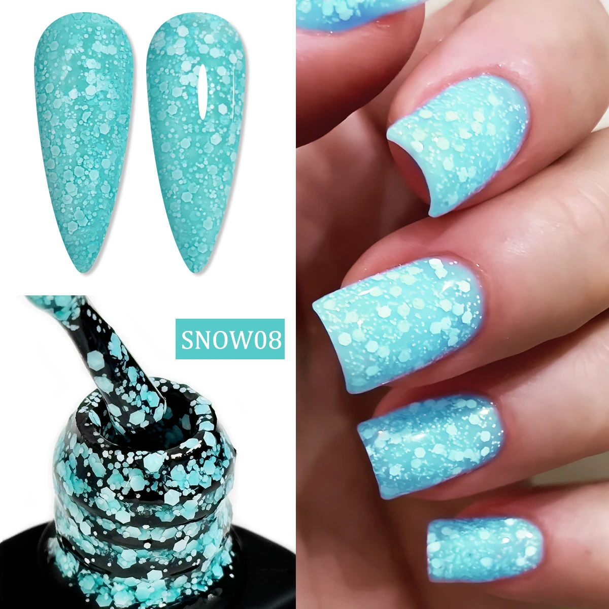 Esmalte de gel com glitter reflexivo de 1 pacote, esmalte em gel LED descascável com glitter holográfico, adequado para salões de unhas domésticos.