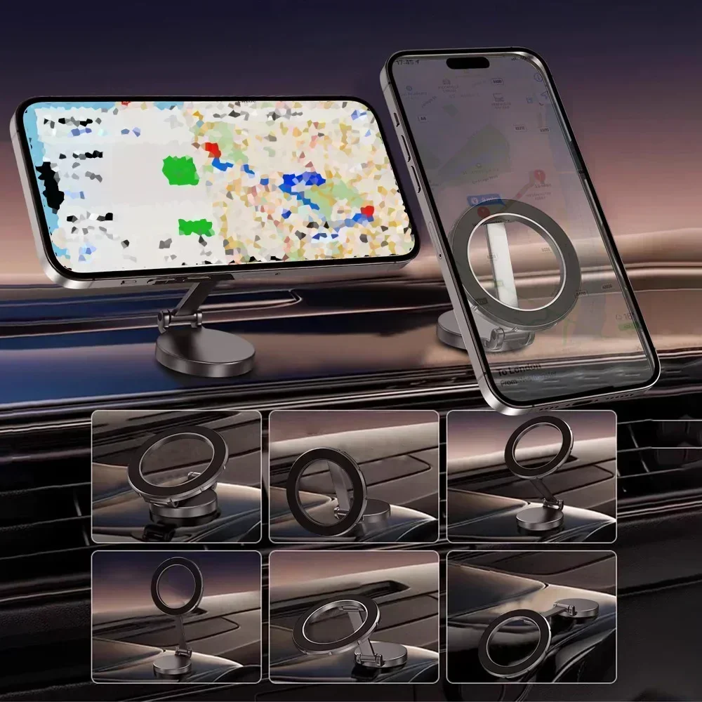 Strong Magnetic Cell Phone Holder Car 360° Swivel Adjustable Back Sticker Holder Magsafe for IPhone 16 Samsung Xiaomi Universal