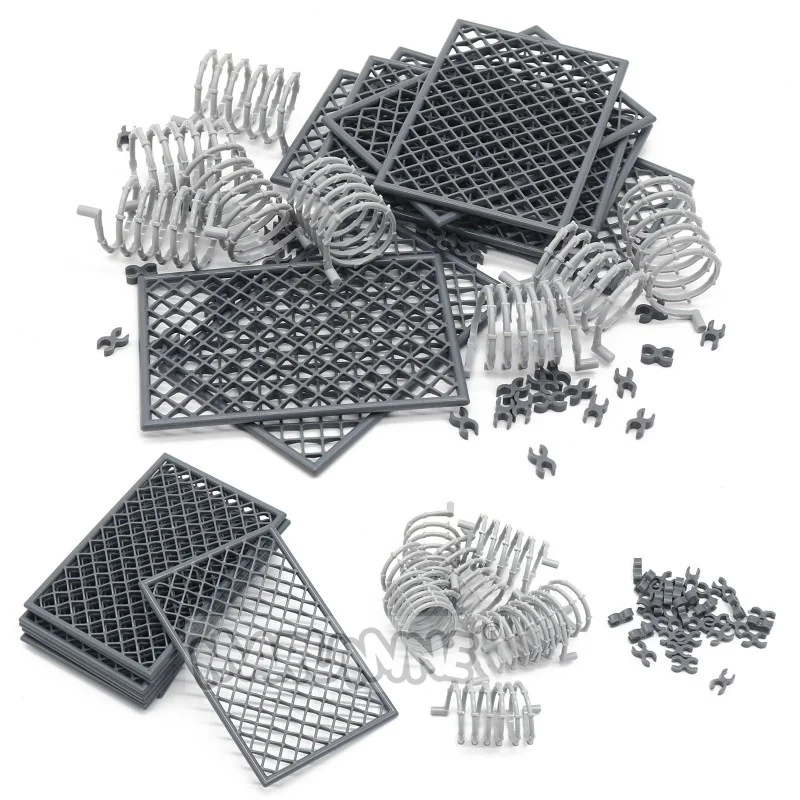 MARUMINE 60 قطعة MOC اللبنات العسكرية Penitentiary مجموعة الشرطة الطوب اكسسوارات واقية صافي شبكة سلكية جدار عزل