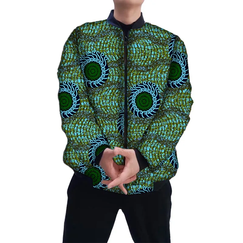 Original Design African Print Men's Cotton-Padded Jacket Tailored Dashiki Short Winter Coat Male Thickened liner Jacket