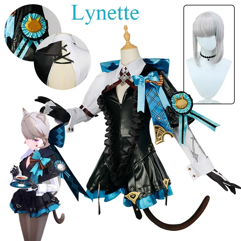 Lynette Cosplay Genshin Impact Cosplay Costume Magician Assistant Uniform Dress Clothes Halloween Carnival Costumes for Woman