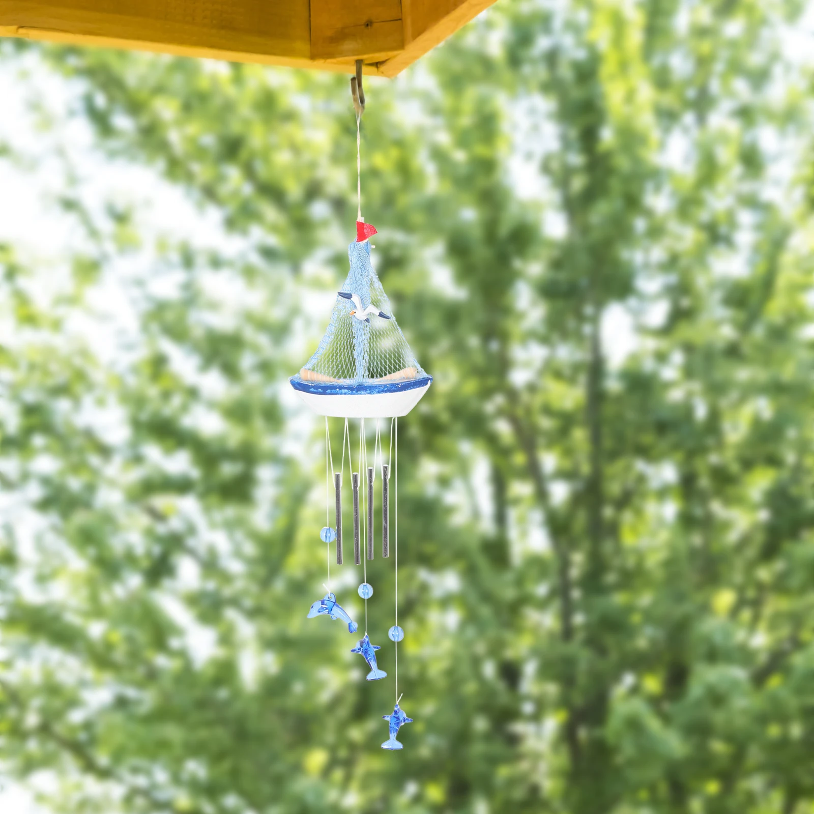 

Dolphin Wind Chime Pendant Lightweight Durable Outdoor Indoor Decor For Garden Balcony Window Car Hanging Ornament