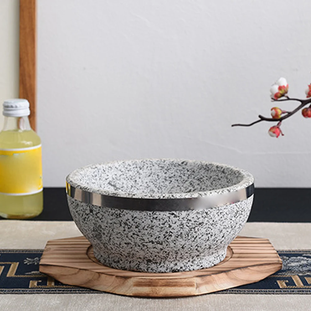 

Stone Bowl Wood Mat Heat Resistant Placemat Protects Table Insulated Pad For Dinner Coffee Kitchen Tables Classic Color Simple
