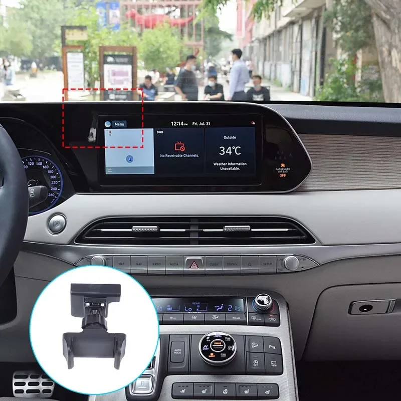 ABS Car Phone Holder Bracket Mount Central Control Navigation Screen Interior Accessories For Hyundai Palisade 2019-2023