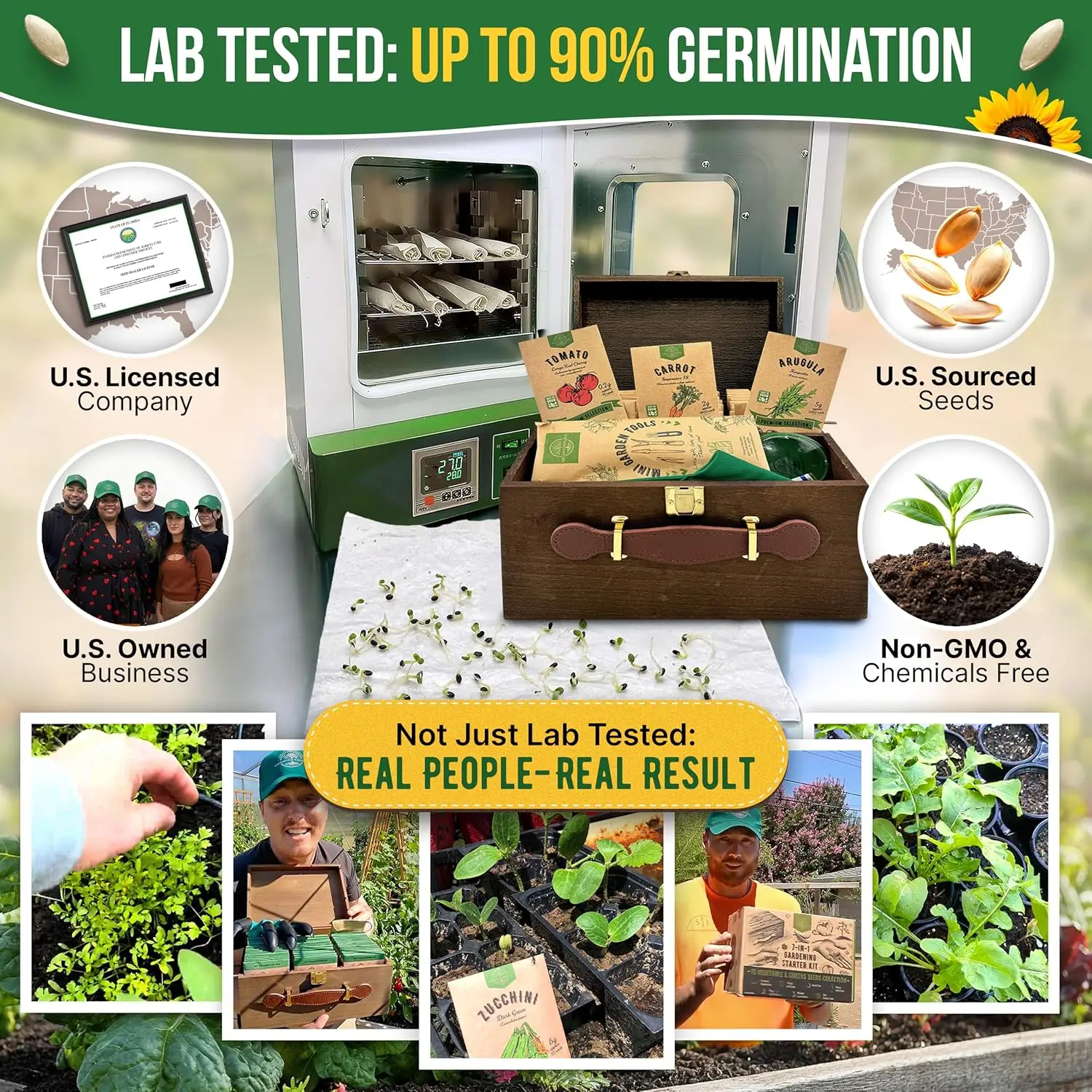 75 Variety Vegetable & Greens Seeds Pack, Non-GMO Heirloom Seeds with Gardening Supplies for Planting - Detail 1