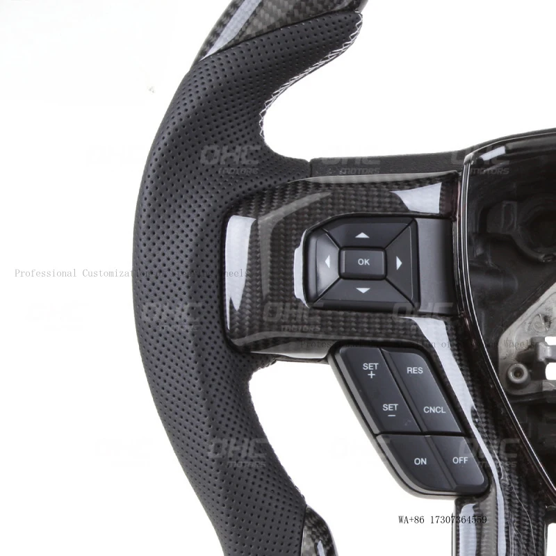 

Cross-border product suitable for Ford F150 Raptor perforated leather carbon fiber car steering wheel assembly modification for