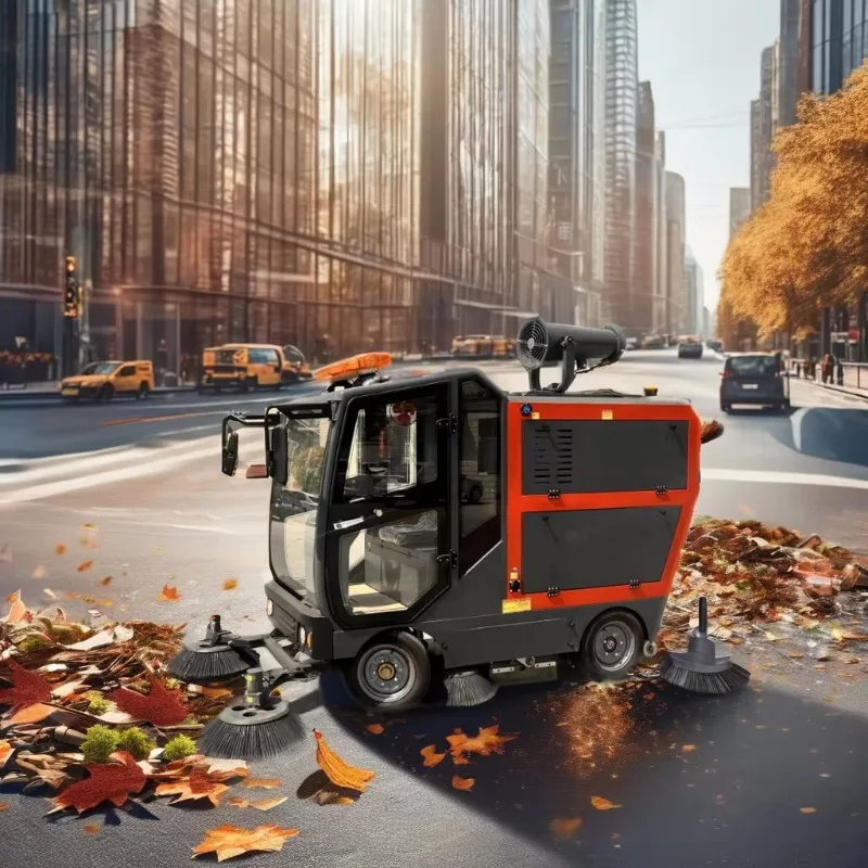 Collect Falling Leaves Leaf-Collector Road Street Leaves Cleaning Machine Ride-On Street Sweeper