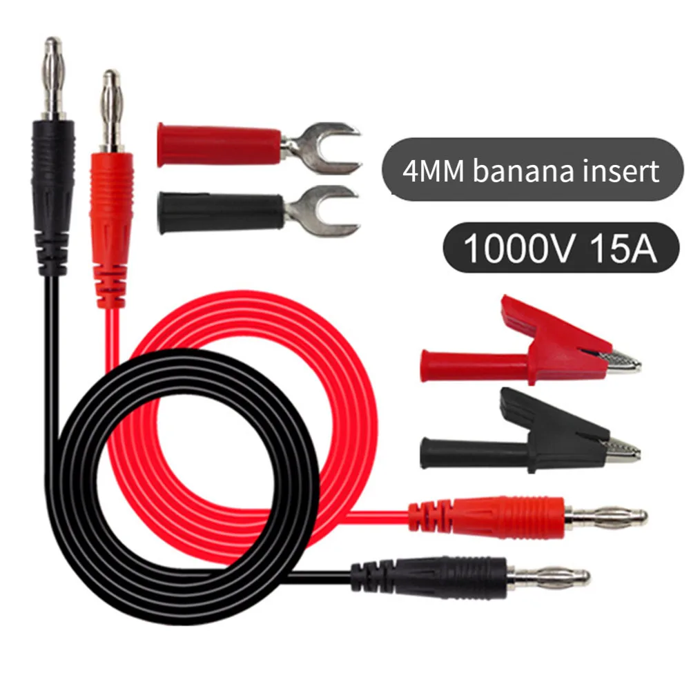 

Electrical Test Banana Connector Strong Spring Clip 4mm Connector Nickel-Plated Copper Flexible Test Leads With Clips