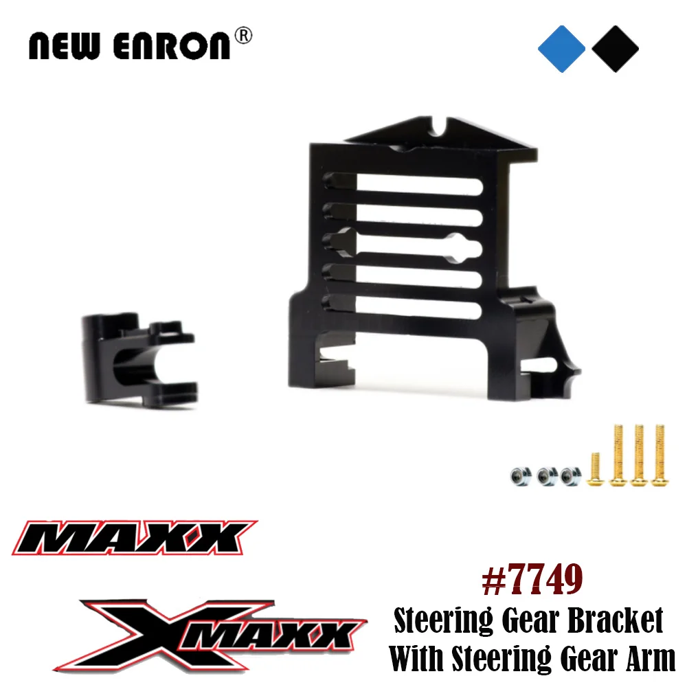 Standard Servo Adapter Steering Gear Bracket With Steering Gear Arm Alloy 7749 for RC Car Traxxas 1/5 X-Maxx XMAXX 1/10 Maxx 4S