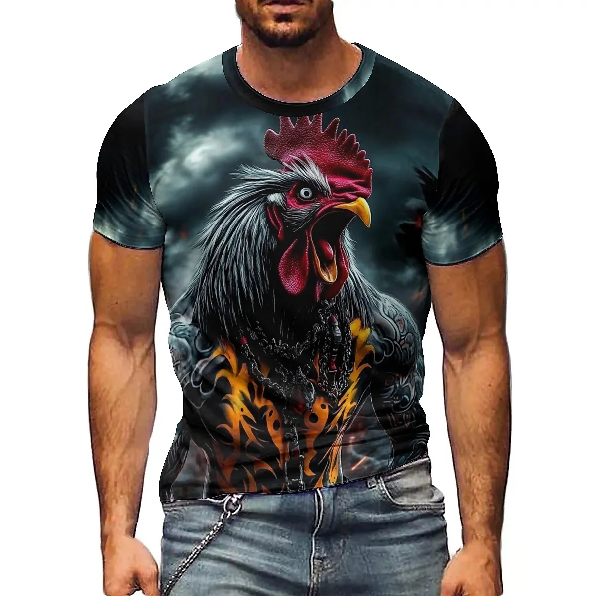 

2027 New Geometric Abstract Men's 3D Printed Short-Sleeve T-Shirt - High-Quality Shirt Style Top