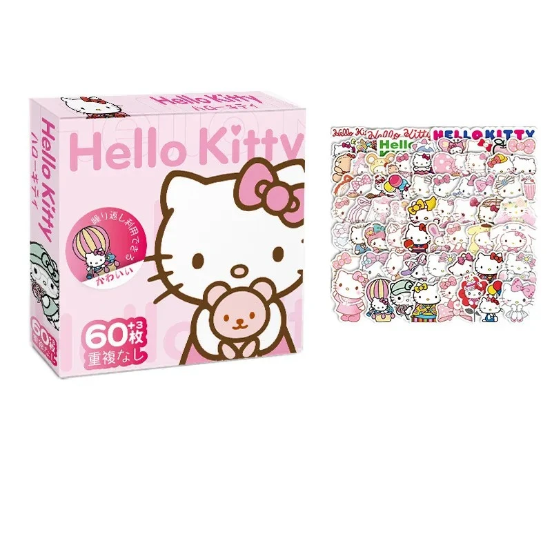 60 pièces Hello Kitty Kuromi cannelle Pochacco autocollant pour enfants fille créative bricolage carnet journal mignon dessin animé autocollant décoratif