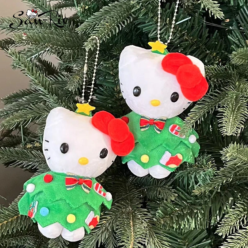 

Hello Kitty Christmas Decorative Pendant Kawaii Plush Doll Keychain Cartoon Backpack Pendant Doll Girls Toys Gift Plush Toys