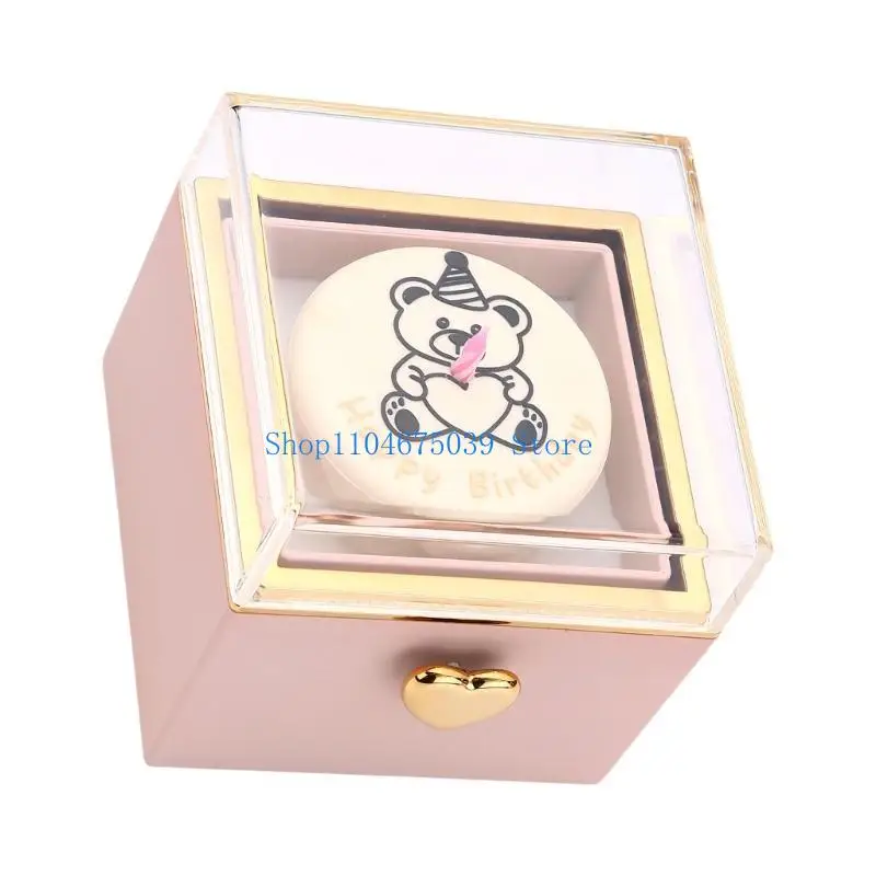 

5asd Stylish Rotating Ring Box Surprises Gift with Holder for Engagements and Confessions Stylish Jewelry Display Case