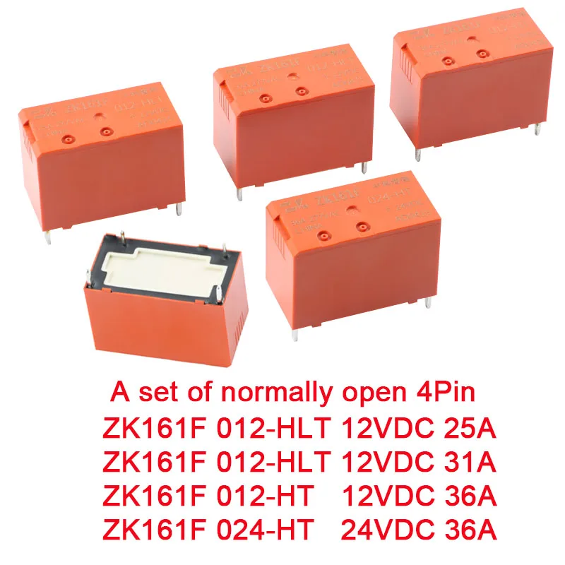5Pcs/1pc Electrical relay ZK161F 012-HLT 25A 31A 12V 012-HT 024-HT 12V 24V 36A 4Pin Normally Open Rele Power relay