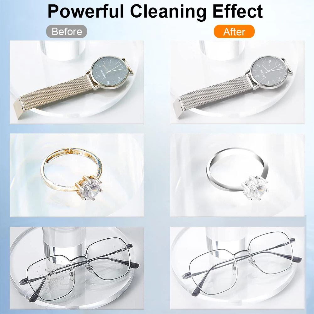 Ultrasonic Glasses Cleaner High Frequency Vibration Glasses Washing Machine for Jewelry Watches Denture Ultrasonic Cleaning Bath