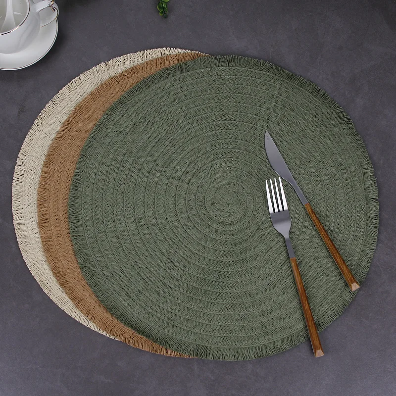 

8 шт. рождественский тканый коврик для посуды ручной работы, коврик для обеденной тарелки, тканый декоративный теплоизоляционный коврик для стола