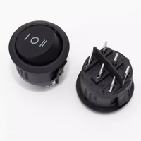1pcs KCD1 20mm Round Switch 6PIN ON-OFF-ON 3 Position Rocker Switch 10A 125V
