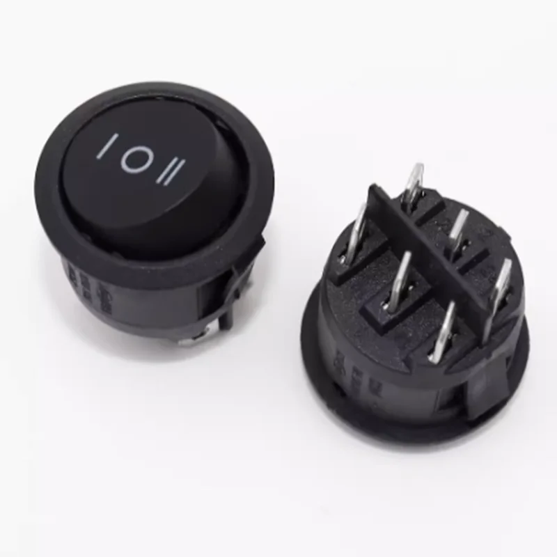 1 szt. KCD1 20mm okrągły przełącznik 6PIN ON-OFF-ON 3-pozycyjny przełącznik kołyskowy 10A 125V