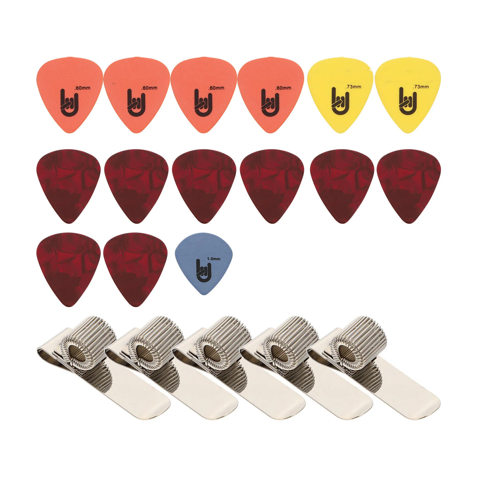 

5 set Picks Metal Spring Clips Set Random Color Durable Lightweight For Guitar Players Guitar Accessories Kit Musical