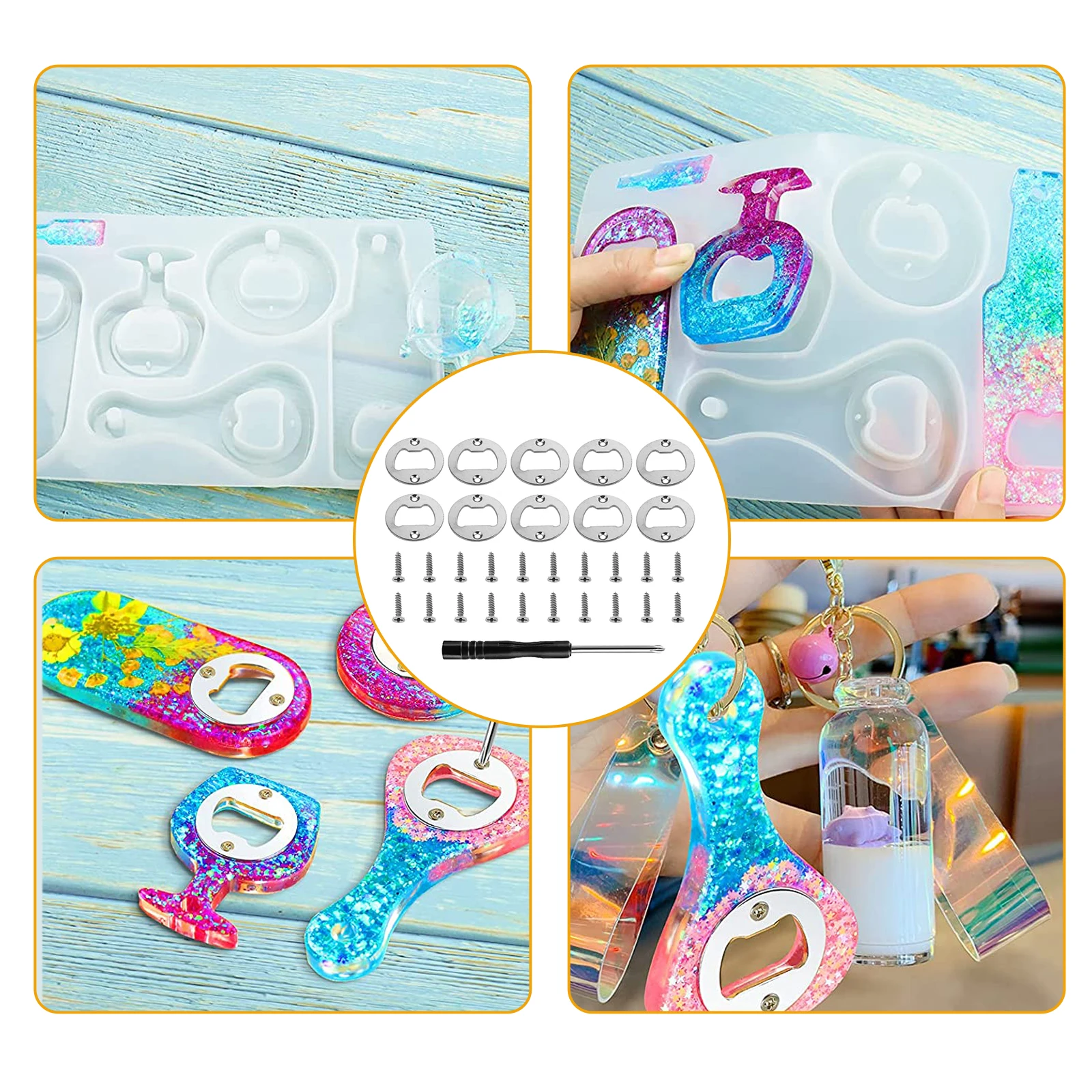 Stampo Per Apribottiglie In Resina - Kit Fai Da Te Con Accessori | Per