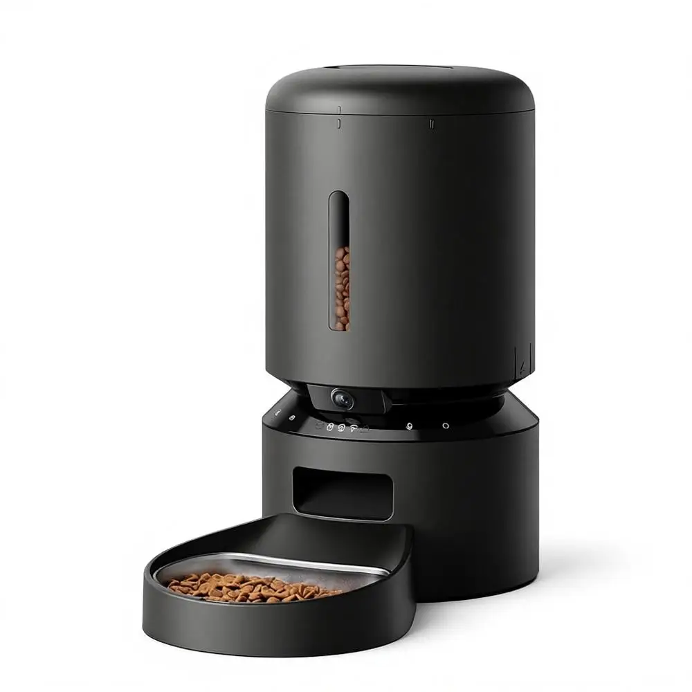 

Automatic Cat eeder with Camera, 1080P HD Video with Night Vision, 5G Wii Pet eeder with 2-Way Audio, Low ood & Blockage Sensor,