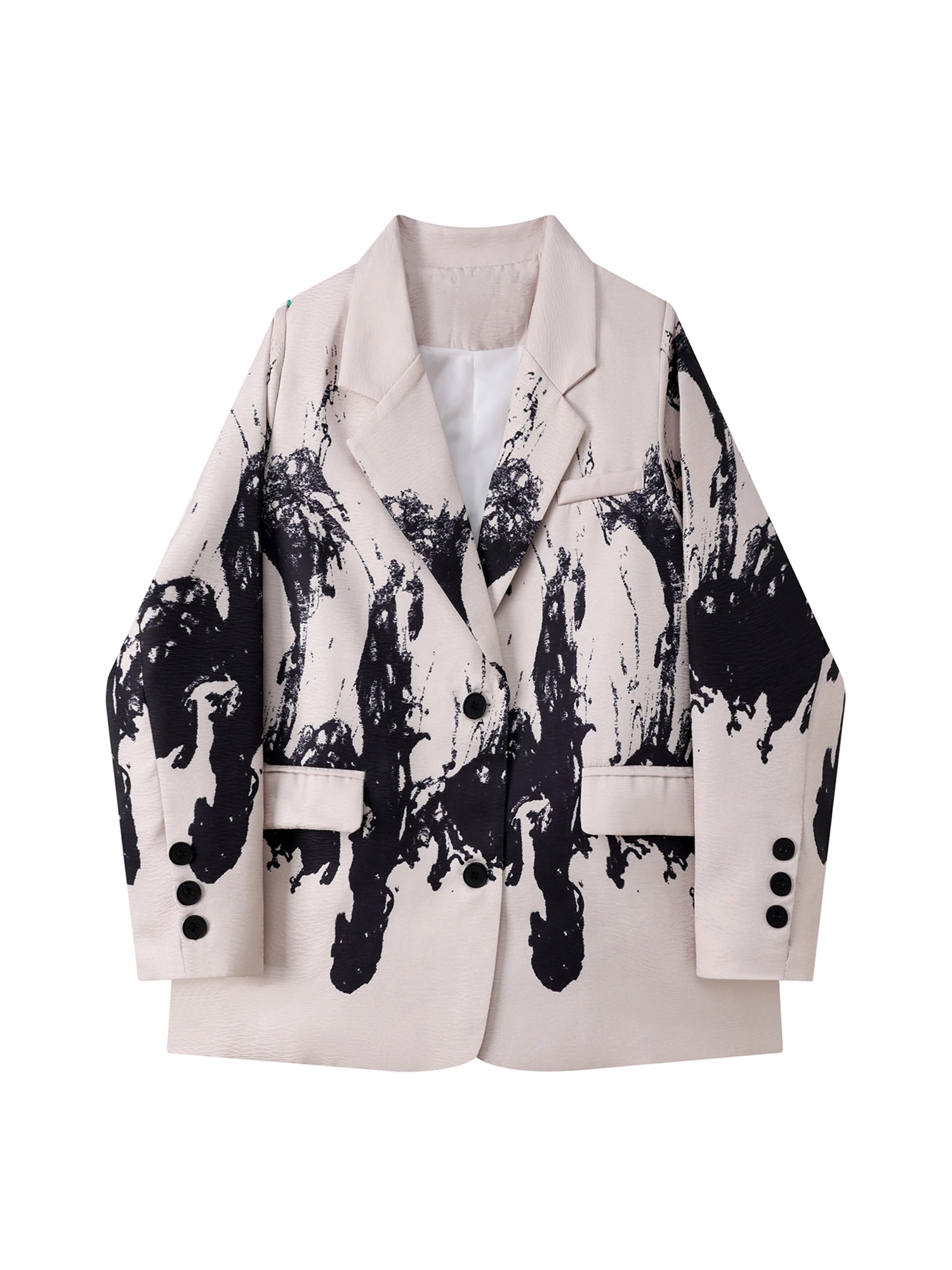 

Женский пиджак цвета хаки с принтом, винтажная верхняя одежда, однобортный костюм с длинными рукавами, пальто Harajuku Y2k, весна-осень 2000-х годов, 2025