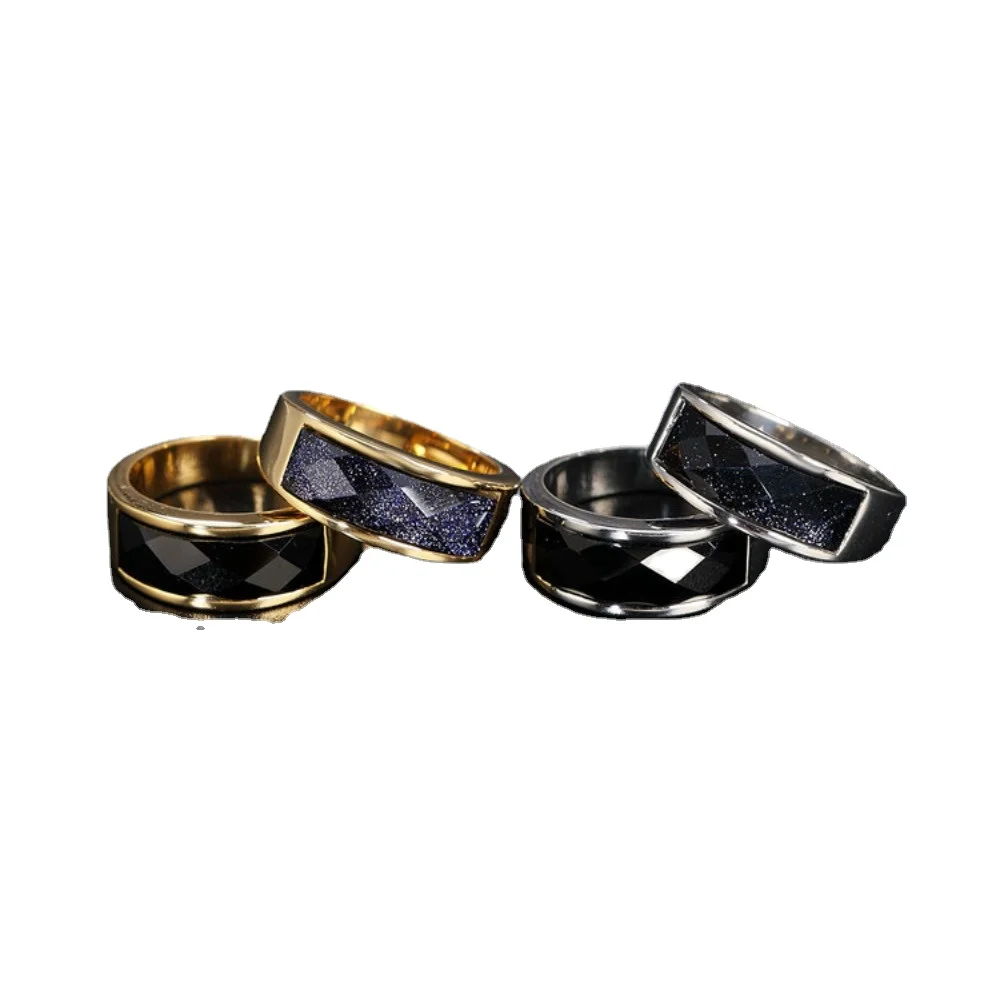 

Fashion Simplicity European and American Gemstones Men's and Women's Stainless Steel Rings Size 6-12