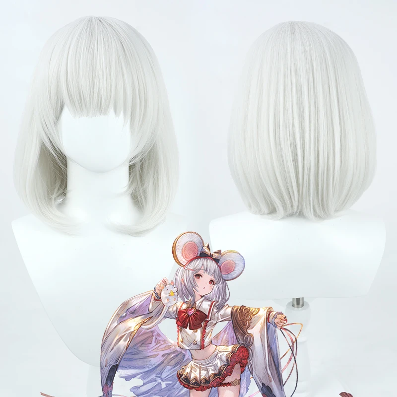 Granblue Fantasy Vikala شعر مستعار تأثيري أنيمي لعبة لعب الأدوار حفلة الهالوين شعر مستعار اصطناعي