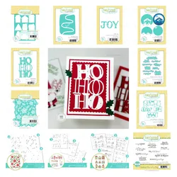 Die Cuts New 2024 Christmas Santa Stamps and Metal Cutting Dies Sets Holidays Layered Stencils DIY Craft Scrapbooking Decoration