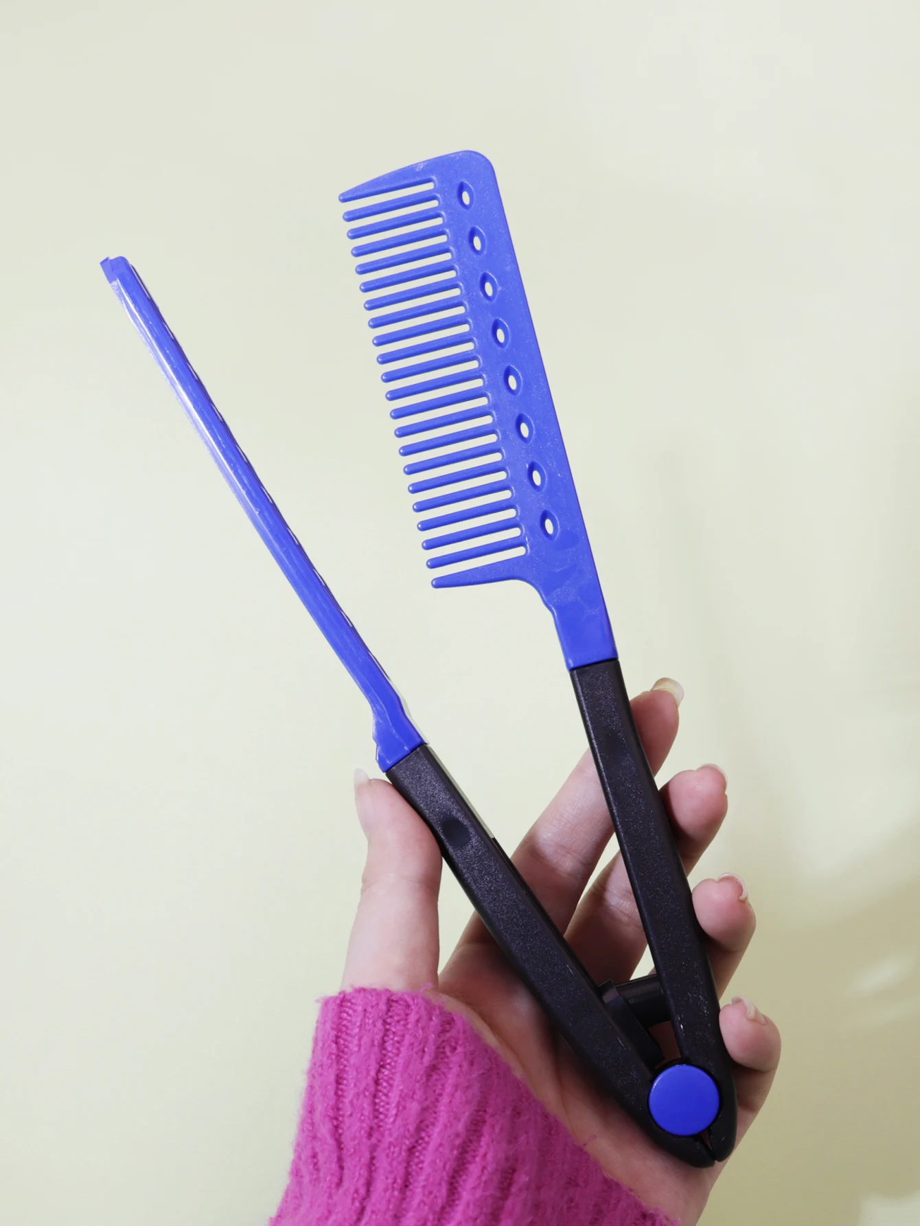 1pcs flat comb straight hair salon hair brush comb beauty styling straightener V-shaped straight hair comb straightener