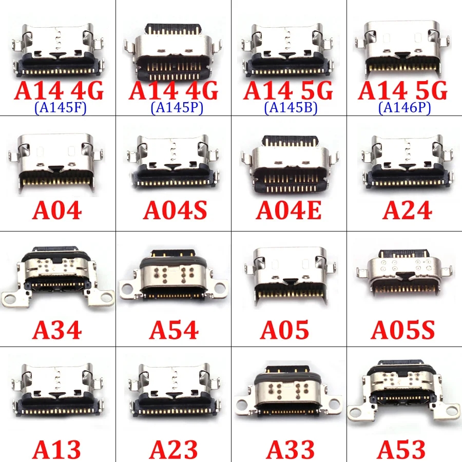 10Pcs, Micro USB socket connector charger Charging Port For Samsung A14 A04 A04s A04E A24 A34 A54 A05 A05s A13 A23 A33 A53 4G 5G