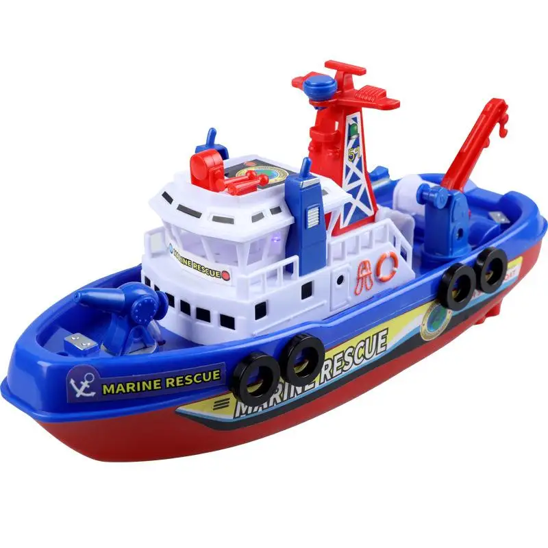 Children's Fire Boat Toy Electric Sea Ship Underwater Boat Model Water Luminous Toy Boat