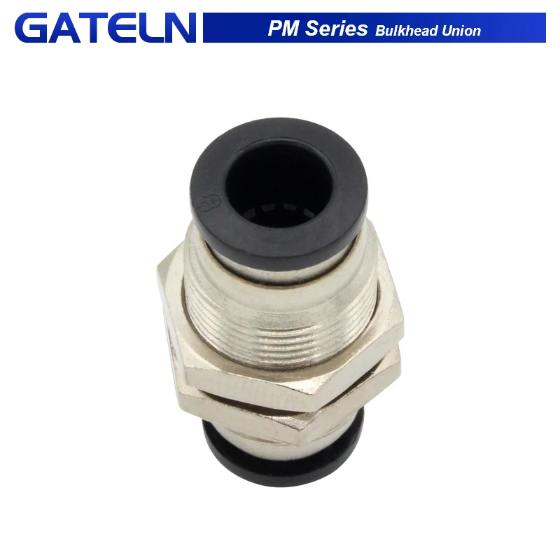 10pcs/lot PM4 PM6 PM8 PM10 PM12 PM14 PM16 quick connector bulkhead straight Pneumatic fittings