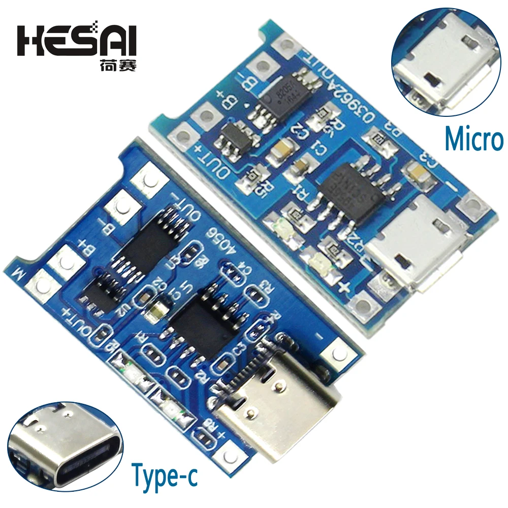 5V Micro/Type-c USB 1A 18650 TP4056 Lithium Battery Charging Board With Protection Charger Module